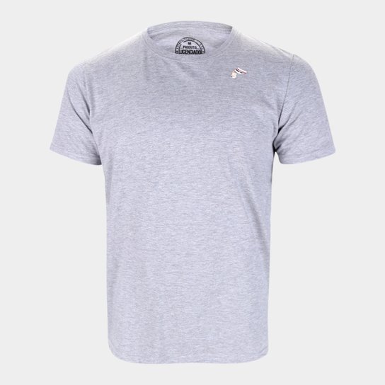 Camiseta São Paulo Logo Mascote Masculina - Mescla