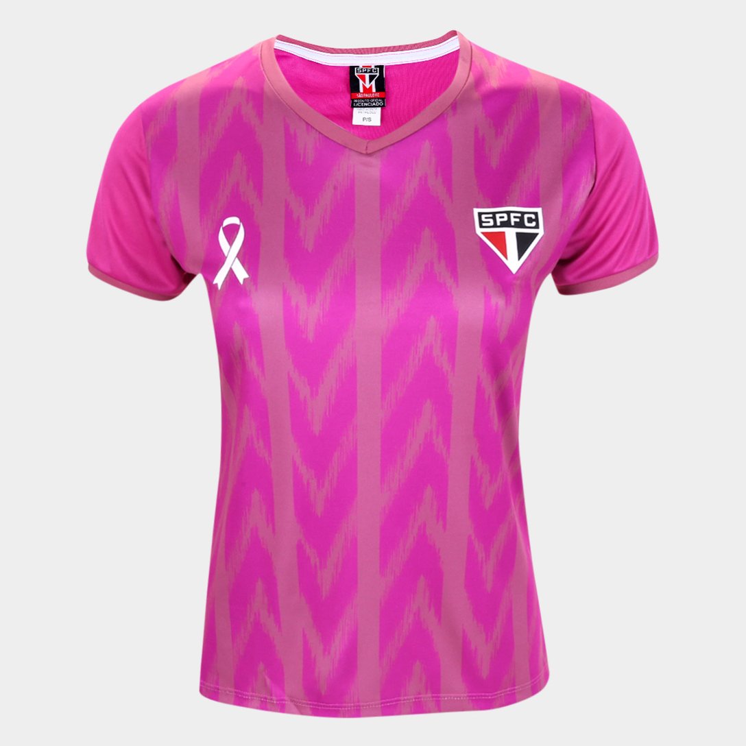 Camiseta São Paulo Outubro Rosa Feminina São Paulo Mania