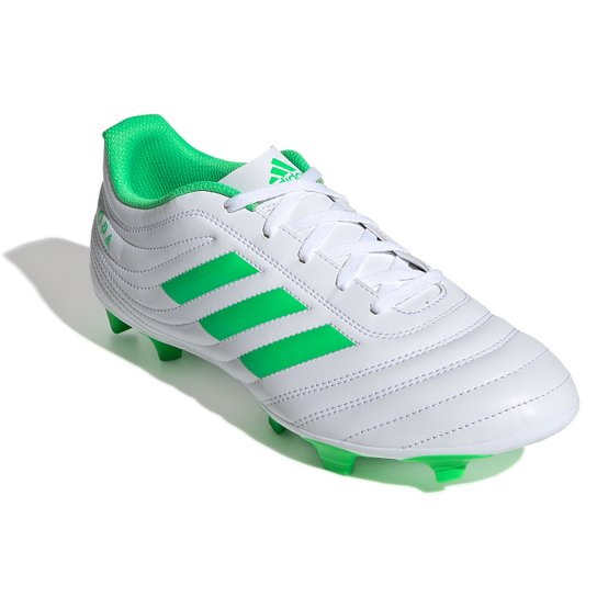 Chuteira Campo Adidas Copa 19 4 FG - Branco+Verde
