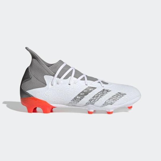 Chuteira Predator Freak.3 Campo Adidas - Branco+Cinza