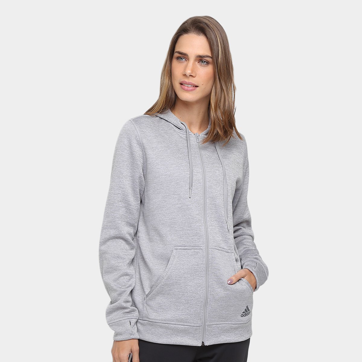casaco fleece feminino com capuz