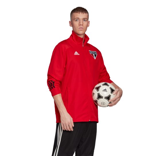 Jaqueta Corta-Vento São Paulo 20/21 Treino Adidas Masculina - Vermelho