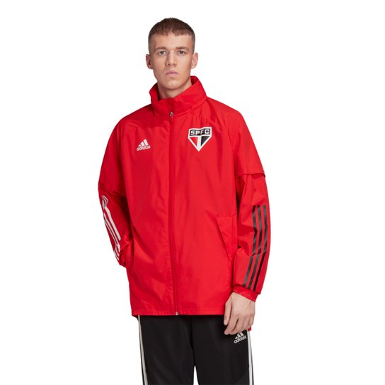 Jaqueta São Paulo 20/21 Adidas Treino Chuva Masculina - Vermelho