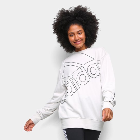 Moletom Adidas Favourites Big Logo - Prata+Preto