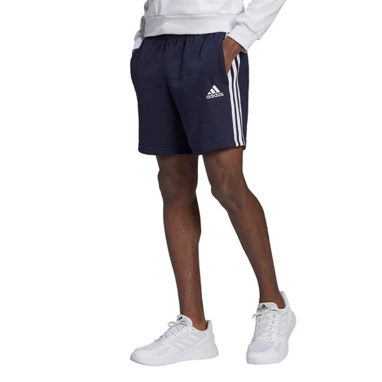 Short Adidas Causal 3 Listras Masculino - Marinho+Branco