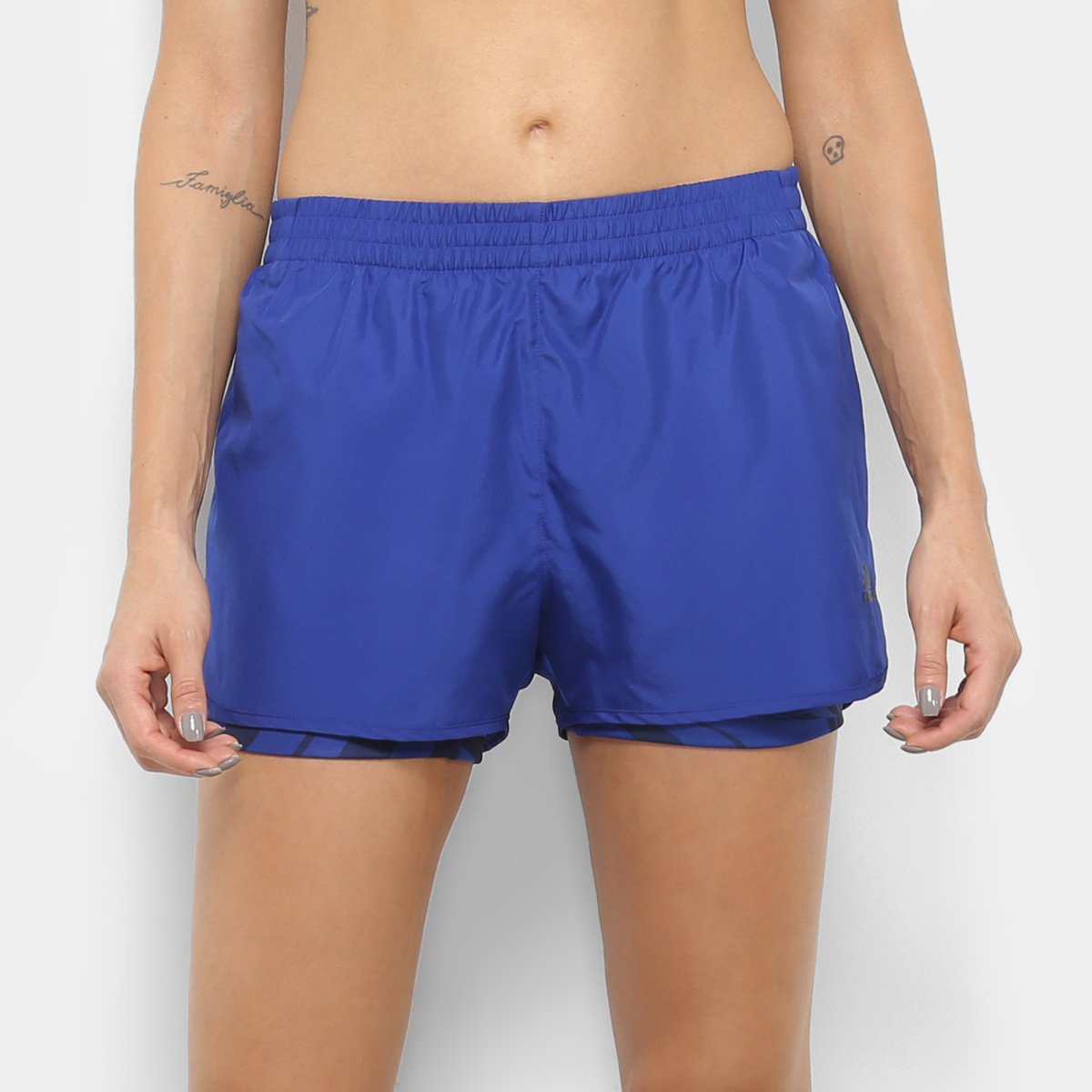 short adidas feminino azul