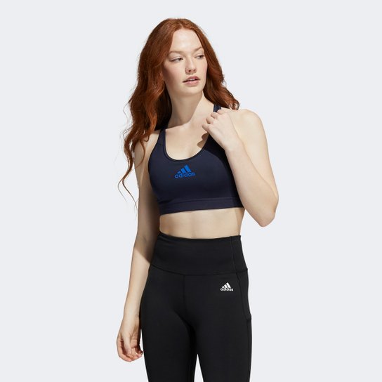 Top Adidas Don't Rest Alphaskin Média Sustentação - Preto+Azul