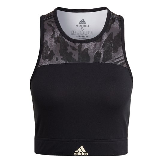 Top Adidas Zoe Saldana U4U Aeroready - Preto+Branco